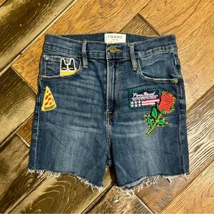 Frame embellished jeans shorts size 24